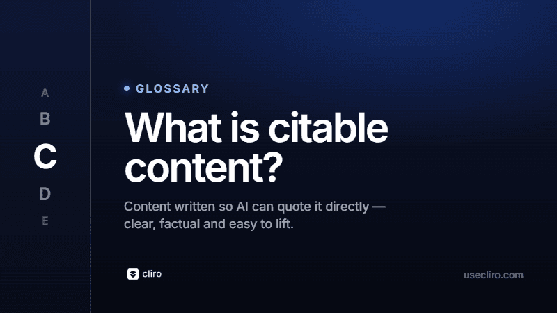 What Is Citable Content? Writing to Be Cited by AI
