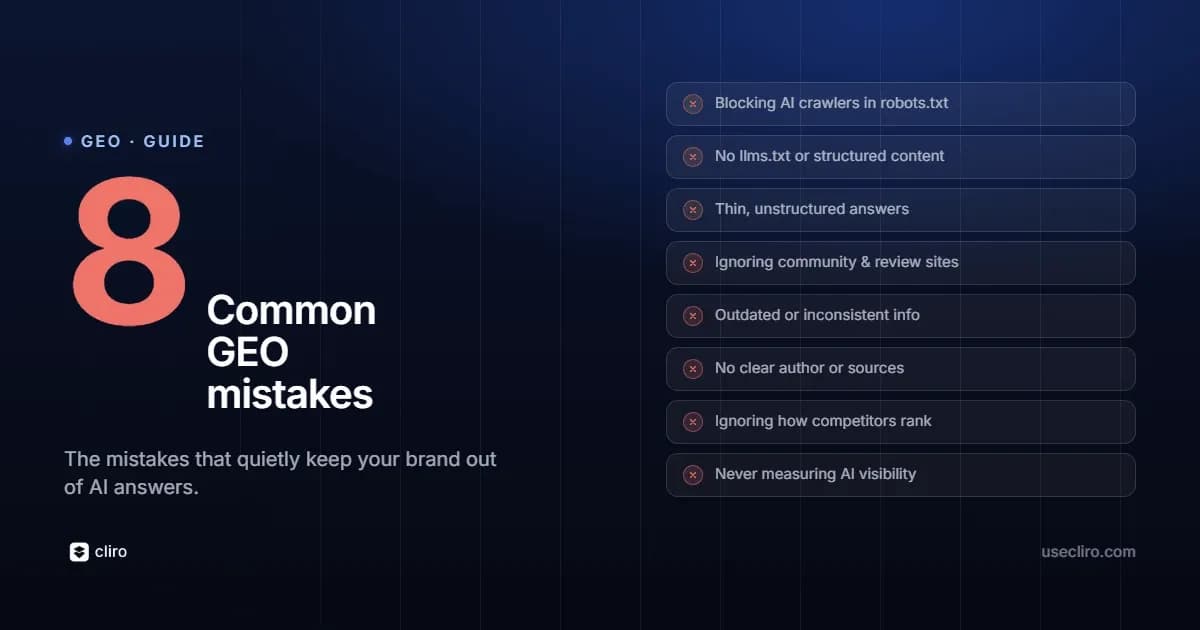 Common GEO mistakes (and how to avoid them)