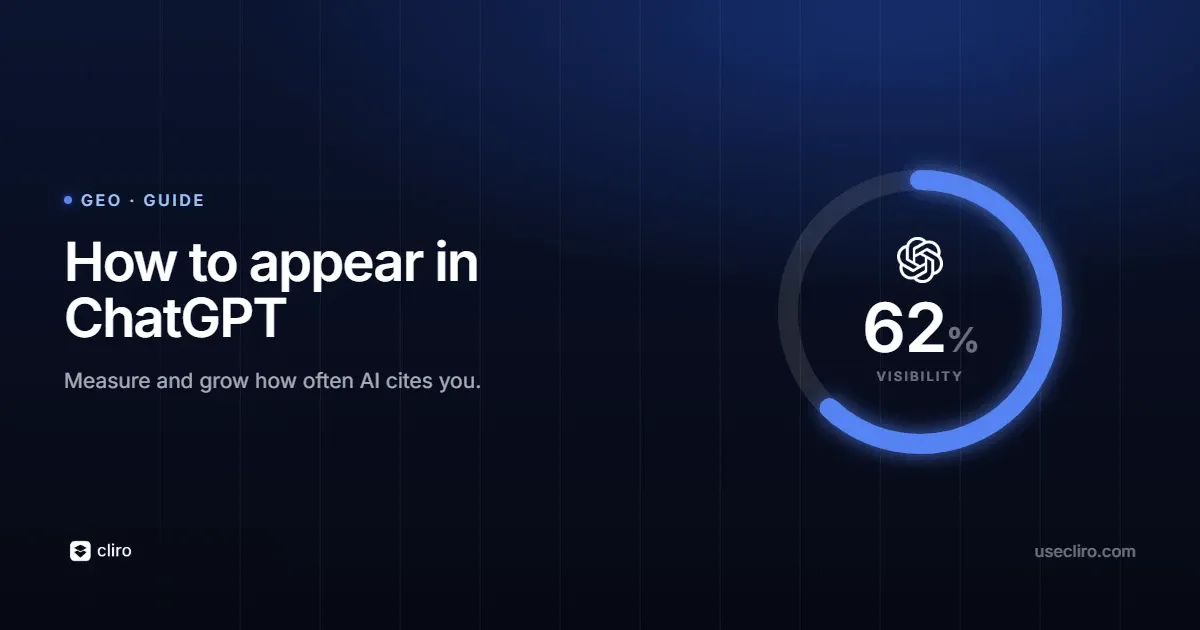 How to appear in ChatGPT?