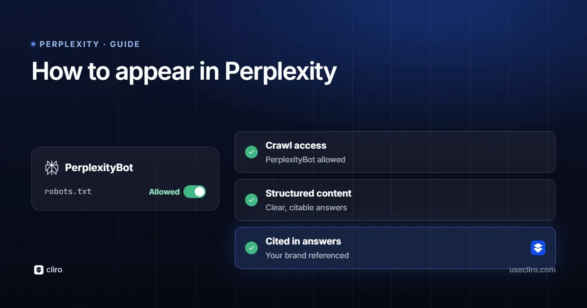 How to appear in Perplexity