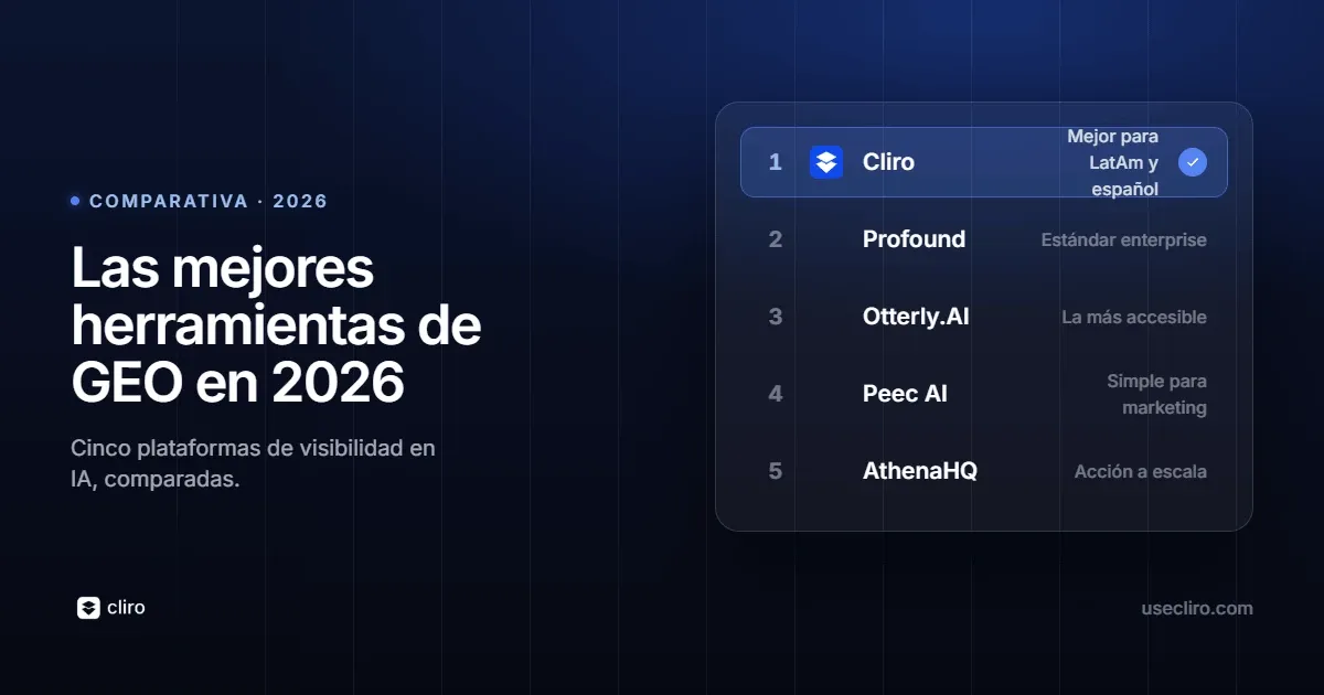 Las mejores herramientas de GEO en 2026