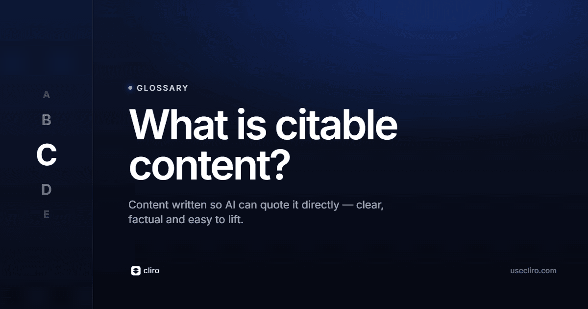 What Is Citable Content? Writing to Be Cited by AI